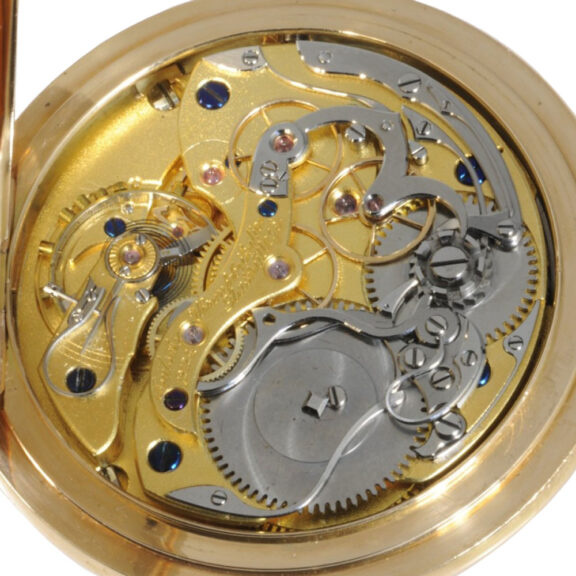 German 14K gold hunting cased lever chronograph Circa 1916 German 14K gold hunting cased lever chronograph Circa 1916