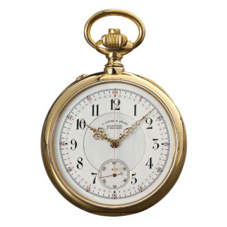 German 18K gold open faced lever chronograph Circa 1896
