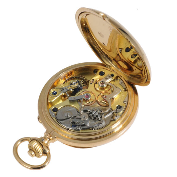 German 18K gold open faced lever chronograph Circa 1896 German 18K gold open faced lever chronograph Circa 1896
