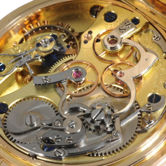 German 18K gold open faced lever chronograph Circa 1896 German 18K gold open faced lever chronograph Circa 1896