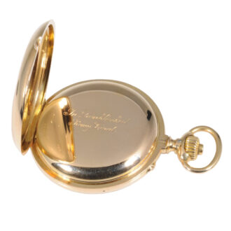 German 18K gold open faced lever chronograph Circa 1896