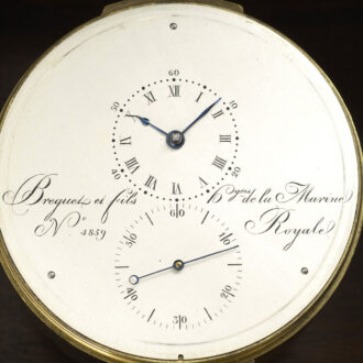 Important French deck chronometer in heavy mahogany box Circa 1838