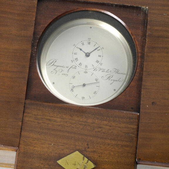 Important French deck chronometer in heavy mahogany box Circa 1838 Important French deck chronometer in heavy mahogany box Circa 1838
