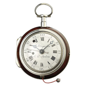 French pair-cased quarter repeating coach clock with alarm Circa 1790