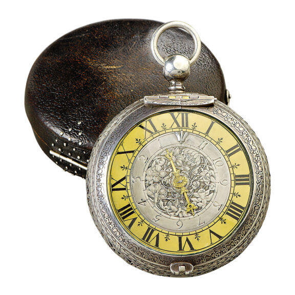 French one-handed hour striking coach clock with alarm Circa 1670 French one-handed hour striking coach clock with alarm Circa 1670