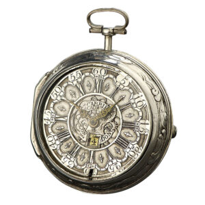 English silver pair-cased verge repoussé watch with date Circa 1690