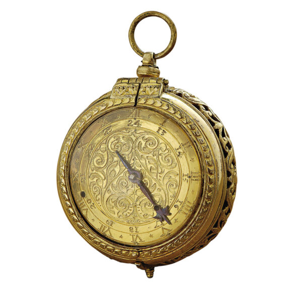 German fire gilt one handed pendant watch with self strike Circa 1600