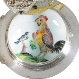Decorative Austrian silver and enamel verge pocket watch Circa 1750