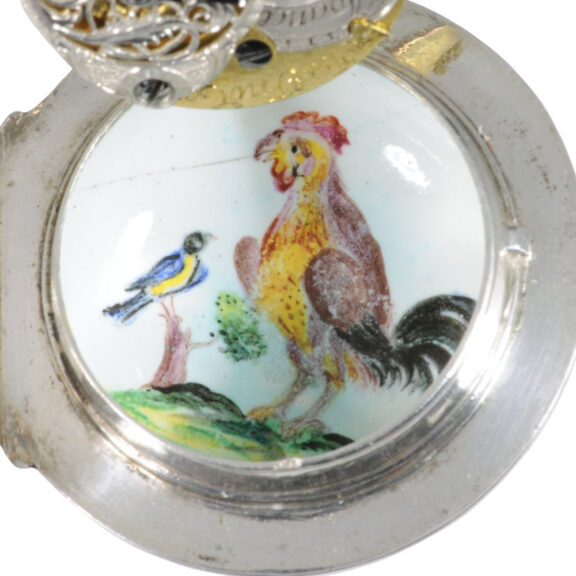 Decorative Austrian silver and enamel verge pocket watch Circa 1750 Decorative Austrian silver and enamel verge pocket watch Circa 1750