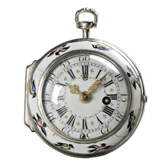 Decorative Austrian silver and enamel verge pocket watch Circa 1750