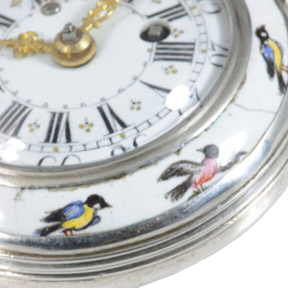 Decorative Austrian silver and enamel verge pocket watch Circa 1750 Decorative Austrian silver and enamel verge pocket watch Circa 1750