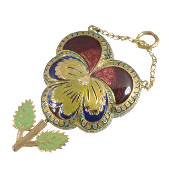 Small Swiss pansy-form miniature pendant watch Circa 1800 Small Swiss pansy-form miniature pendant watch Circa 1800