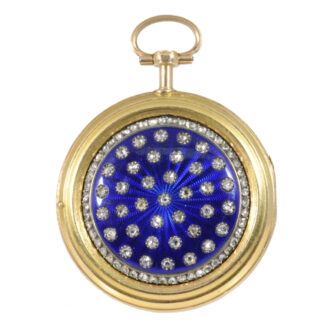 French gold, enamel, pearl and diamond-set cylinder watch Circa 1783 French gold, enamel, pearl and diamond-set cylinder watch Circa 1783