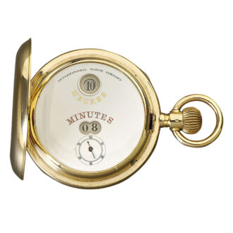Swiss rose gold hunting cased watch with digital time Circa 1890