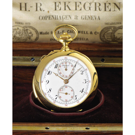 Swiss gold minute repeating split-seconds chronograph Circa 1900 Swiss gold minute repeating split-seconds chronograph Circa 1900