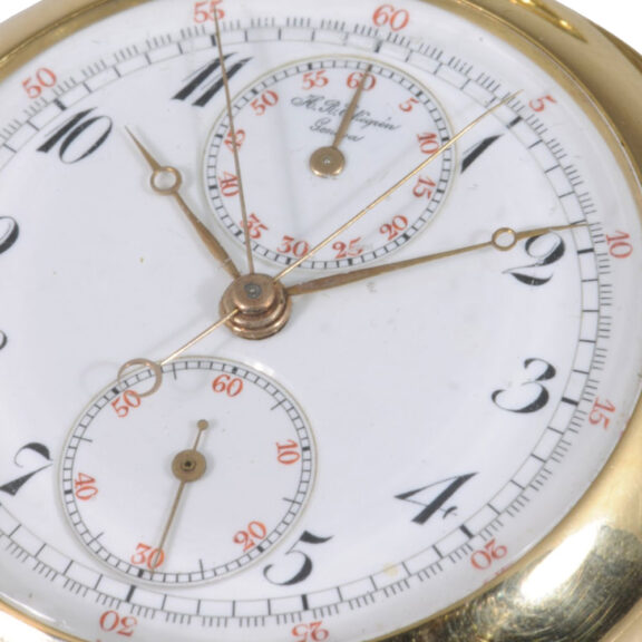 Swiss gold minute repeating split-seconds chronograph Circa 1900 Swiss gold minute repeating split-seconds chronograph Circa 1900