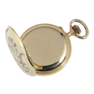 Swiss rose gold, enamel and diamond-set cylinder watch Circa 1840