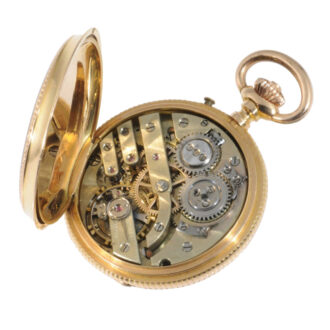 Small Swiss rose gold, enamel and diamond-set pocket watch Circa 1890