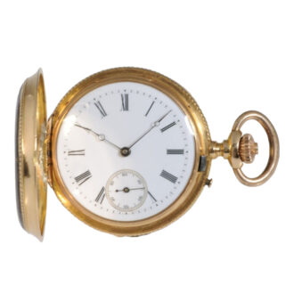 Small Swiss rose gold, enamel and diamond-set pocket watch Circa 1890