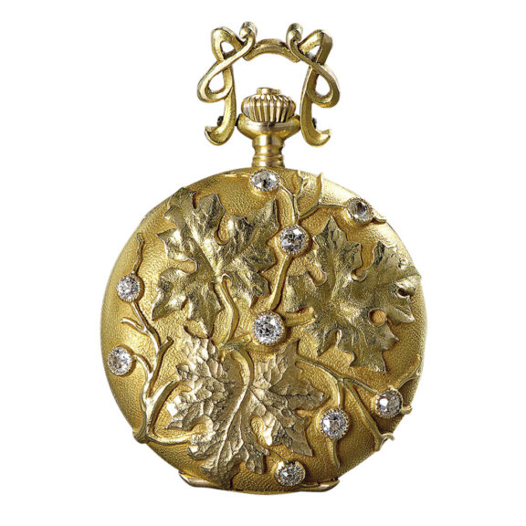 Swiss gold and diamond-set Art Nouveau watch Circa 1900