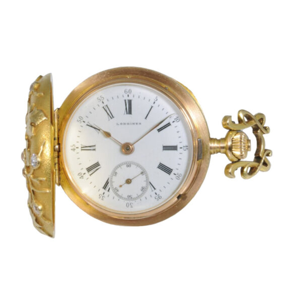 Swiss gold and diamond-set Art Nouveau watch Circa 1900 Swiss gold and diamond-set Art Nouveau watch Circa 1900