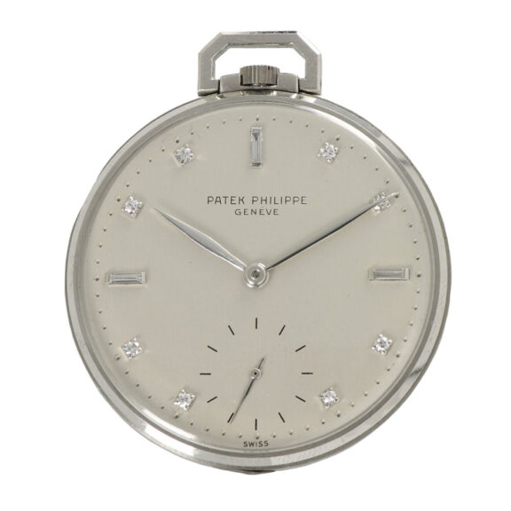 Thin Swiss platinum open faced lever dress watch Circa 1949 Thin Swiss platinum open faced lever dress watch Circa 1949