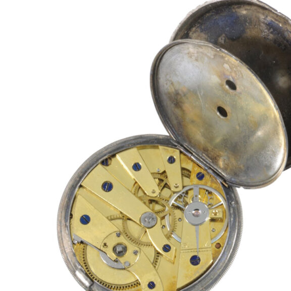 Swiss gold and silver open faced cylinder watch Circa 1840 Swiss gold and silver open faced cylinder watch Circa 1840