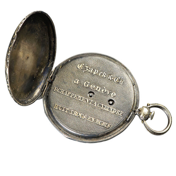 Swiss gold and silver open faced cylinder watch Circa 1840 Swiss gold and silver open faced cylinder watch Circa 1840