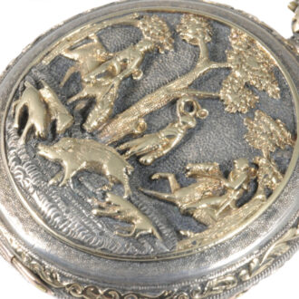 Swiss gold and silver open faced cylinder watch Circa 1840