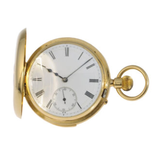 English gold half-hunting cased minute repeating lever watch Circa 1900