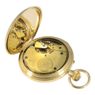 English gold half-hunting cased minute repeating lever watch Circa 1900