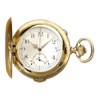 Swiss 14K rose gold quarter repeating lever chronograph Circa 1896