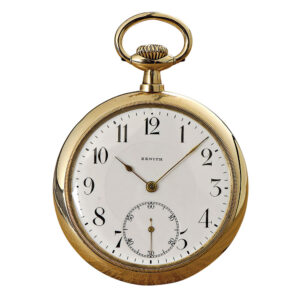 Rare Swiss 14K rose gold open faced lever pocket watch Circa 1916