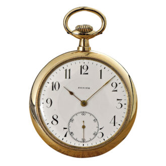Rare Swiss 14K rose gold open faced lever pocket watch Circa 1916