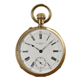 Swiss open faced lever watch with unusual crown wind Circa 1880 Swiss open faced lever watch with unusual crown wind Circa 1880