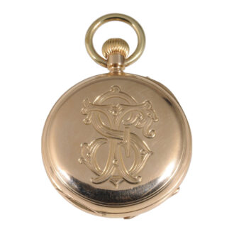 Swiss open faced lever watch with unusual crown wind Circa 1880 Swiss open faced lever watch with unusual crown wind Circa 1880