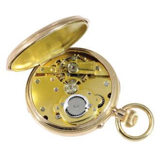 Swiss open faced lever watch with unusual crown wind Circa 1880 Swiss open faced lever watch with unusual crown wind Circa 1880