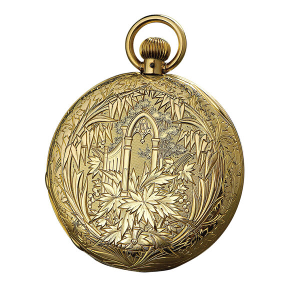 Decorative Swiss 18K gold cabriolet watch Circa 1850 Decorative Swiss 18K gold cabriolet watch Circa 1850