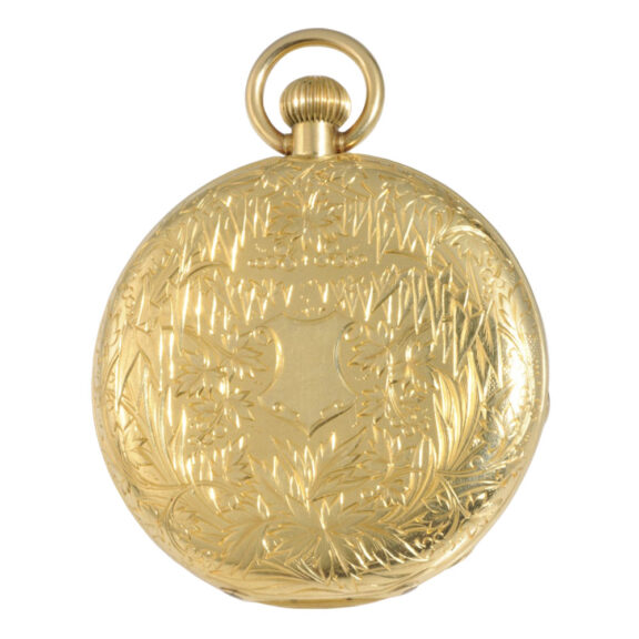 Decorative Swiss 18K gold cabriolet watch Circa 1850 Decorative Swiss 18K gold cabriolet watch Circa 1850