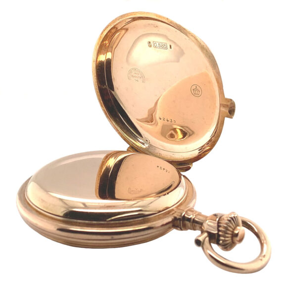German 14K rose gold hunting cased lever watch Circa 1902 German 14K rose gold hunting cased lever watch Circa 1902