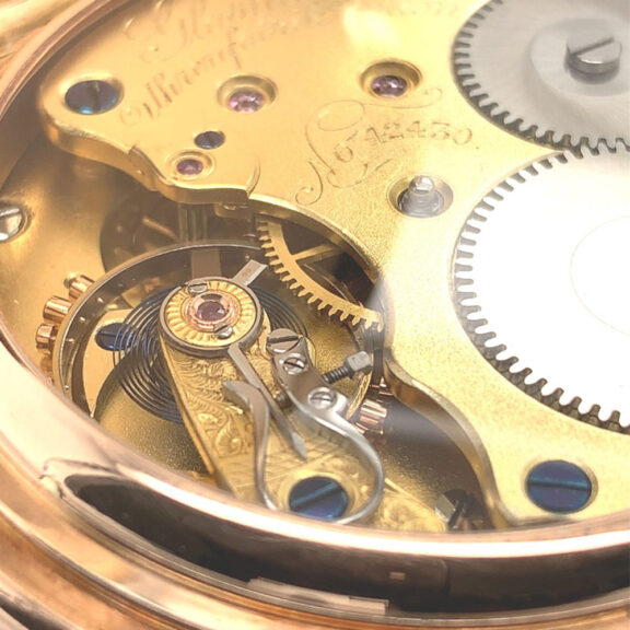German 14K rose gold hunting cased lever watch Circa 1902 German 14K rose gold hunting cased lever watch Circa 1902