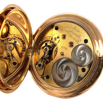 German 14K rose gold hunting cased lever watch Circa 1909