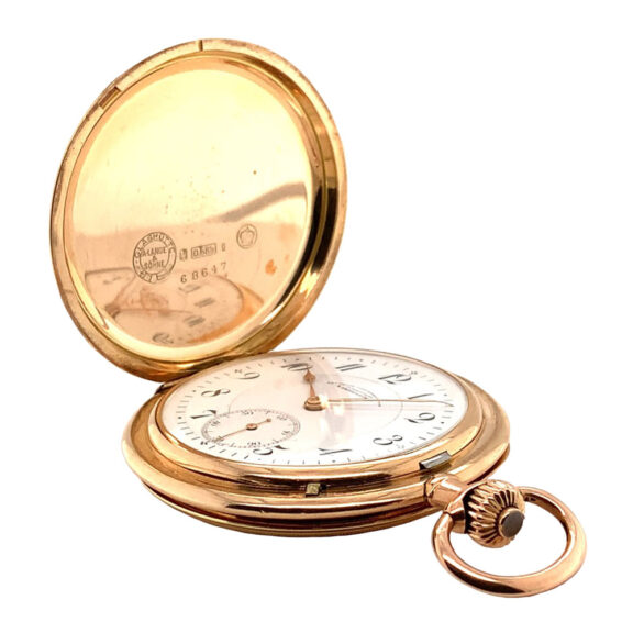 German 14K rose gold hunting cased lever watch Circa 1909 German 14K rose gold hunting cased lever watch Circa 1909