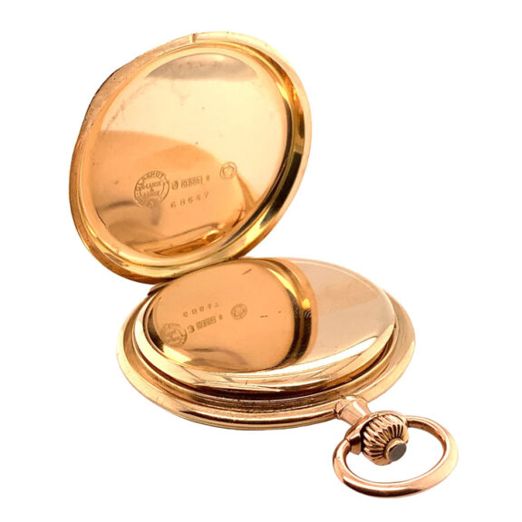 German 14K rose gold hunting cased lever watch Circa 1909 German 14K rose gold hunting cased lever watch Circa 1909