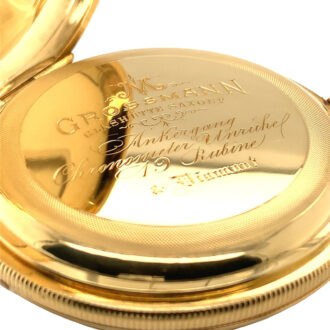 German 18K gold hunting cased precision watch Circa 1880