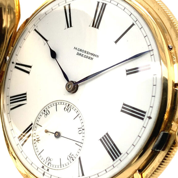German 18K gold hunting cased precision watch Circa 1880 German 18K gold hunting cased precision watch Circa 1880