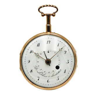 German rose gold open faced repeating verge with date Circa 1815