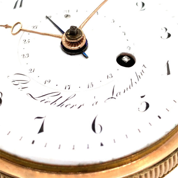 German rose gold open faced repeating verge with date Circa 1815 German rose gold open faced repeating verge with date Circa 1815