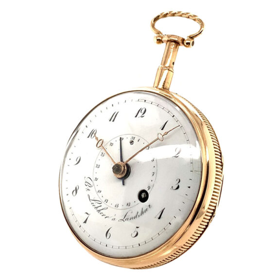 German rose gold open faced repeating verge with date Circa 1815 German rose gold open faced repeating verge with date Circa 1815