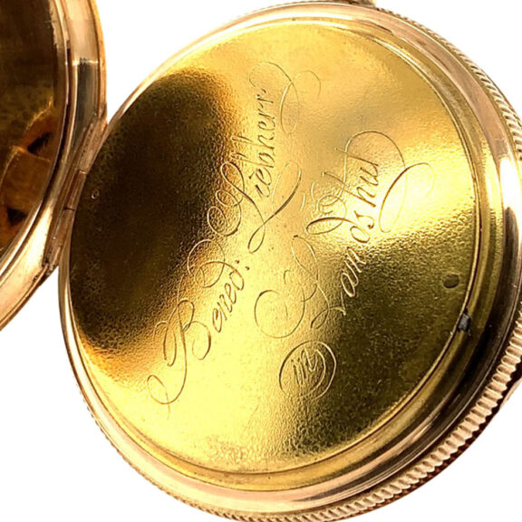 German rose gold open faced repeating verge with date Circa 1815 German rose gold open faced repeating verge with date Circa 1815